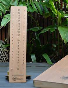 Wooden Scoreboard with Drinks Holder