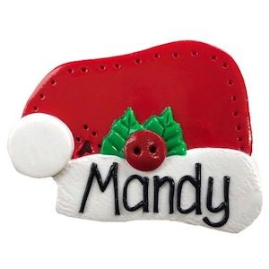 Santa Hat name badges handmade personalised badges great for work