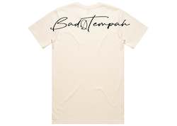 BACK DROP SCRIBBLE TEE -Cream/Black