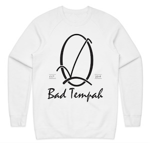 Sweatshirts: Face script Crew-White