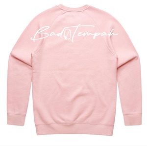 Sweatshirts: Back Drop Scribble Crew - Pink/White