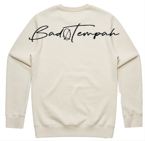 Back Drop Scribble Crew - Cream/Black