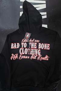 Adult O.G 'BTTB Clothing N.E.J.R' DTF Printed Pull-Over Black Hood.