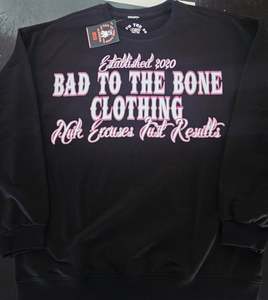 Adult O.G 'BTTB Clothing N.E.J.R' DTF Printed Long-sleeved Black Crew-Neck.