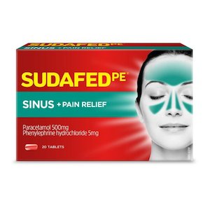Colds: SUDAFED PE Sinus and Pain Tabs 20s