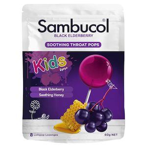 Colds: Sambucol Soothing Throat Pops 8 Pack