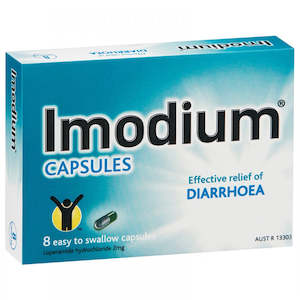 Diarrhoea: IMODIUM 2mg 8caps