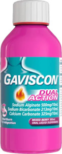 Indigestion 1: GAVISCON Dual Act M/Berry Liq 300ml