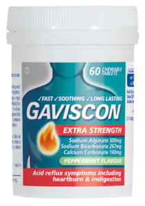 Indigestion 1: GAVISCON X/Str Peppermint Tabs 60s