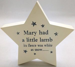 Baby Gifts: Star mary had a little lamb 16cmx16cm