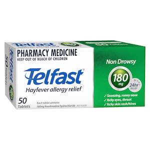 All Allergy: TELFAST Tablets 180mg 50s