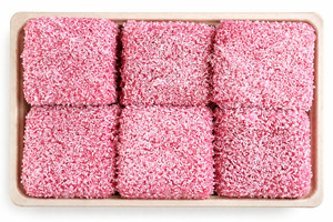 Sweets: Lamingtons Raspberry 6 pack (DF)