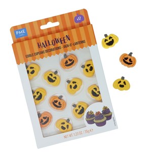 PME Edible Sugar Decorations - Pumpkins 12pc