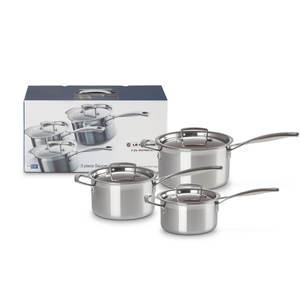 Le Creuset Classic 3-Ply Stainless Saucepan Set 3pce