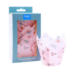 Cupcake Muffin Pans: PME Isolated Blossoms Tulip Muffin Cases 24pk