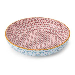 Pizza Pasta: Mikasa Shallow Bowl 21cm Geometric Blue