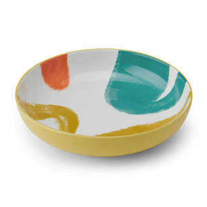 Mikasa Shallow Bowl 21cm Yellow Abstract
