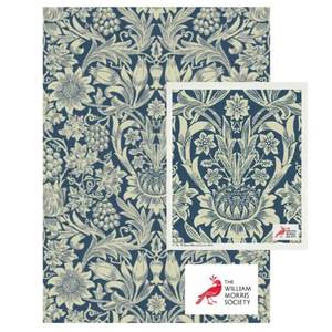 Tea Towels: William Morris Sunflower Blue Tea Towel and Dishcloth Combo