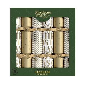 Mistletoe & Merry Luxury Gold Text and Patterns Crackers