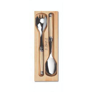Cutlery: Andre Verdier Laguiole Salad Servers Ivory