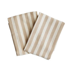 Milly’s Classic Basketweave Tea Towels Taupe 2pce