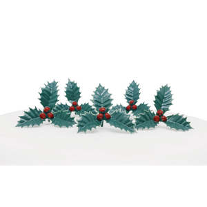 Cake Decorating: Holly & Berries Plastic Cake Toppers 5pk