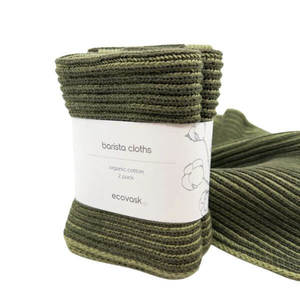 Ecovask Barista Cloths 2pk Olive Moss