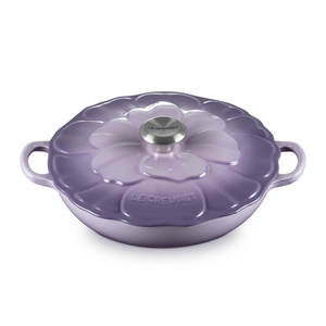 Le Creuset Petal Shallow Casserole 26cm Bluebell Purple