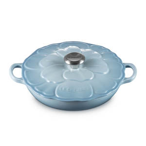 Le Creuset Petal Shallow Casserole 26cm Coastal Blue