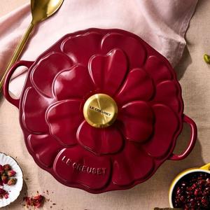 Le Creuset Petal Shallow Casserole 26cm Garnet