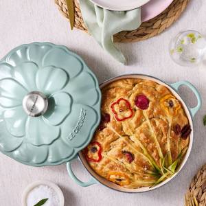 Le Creuset Petal Shallow Casserole 26cm Sea Salt
