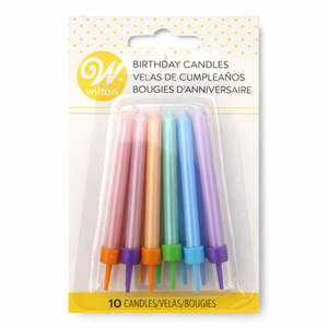 Cake Decorating: Wilton Pearlised Multicolour Candle 10pk