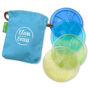 Home: Glass on the Grass Resin Coaster Set 4pce Beach