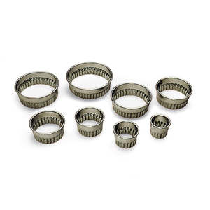 Pastry Cookie Cutters: Gobel Fluted Round Stainless Steel Cutters
