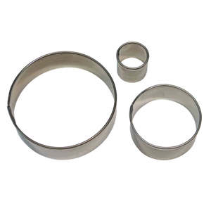 Pastry Cookie Cutters: PME Stainless Steel Round Cutter 3pc Set