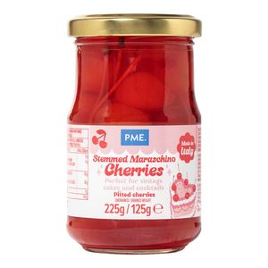 Cake Decorating: PME Red Stemmed Maraschino Cherries 225g