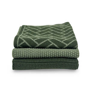 Ecovask Dishcloth Variety 3pk Forest Herringbone