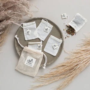 Coffee Tea: Better Tea Co Reusable Tea Bags 5pce Cotton
