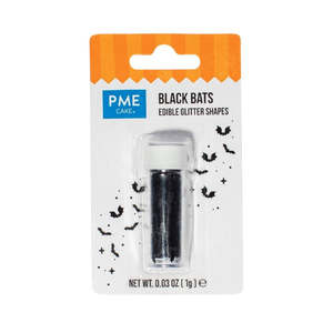 PME Edible Glitter Shapes - Black Bats