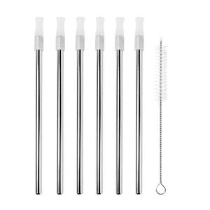 Avanti Stainless Cocktail Straws with Brush Set of 6