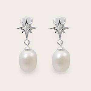 Earrings: Whistle & Pop - Starkeeper Southern Star Pearl Drop Earrings
