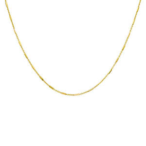 Chains: Gold Plated Fine Cable Chain Necklace With Solid Links