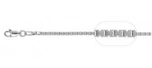 Chains: Stg Silver Square Link Chain 45cm