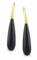 9ct Yellow Gold Onyx Drop Earrings