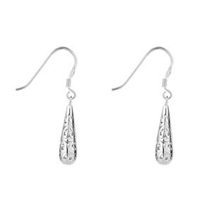 Drop Earrings: Sterling Silver Tear Drop Filigree Earrings