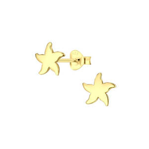 Sterling Silver/Gold Plated Starfish Studs