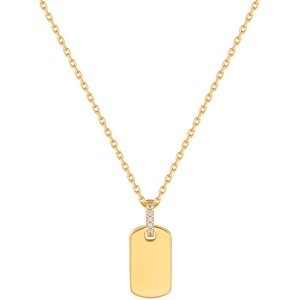 Ania Haie - Glam Gold Plated/Cz Tag Pendant Necklace