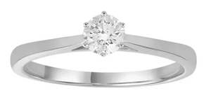 Engagement Rings: White Gold Diamond Ring - 6 Claw