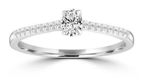 White Gold Oval Diamond Ring