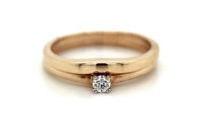 Engagement Rings: Yellow Gold Diamond Solitaire Ring & Wedder Set